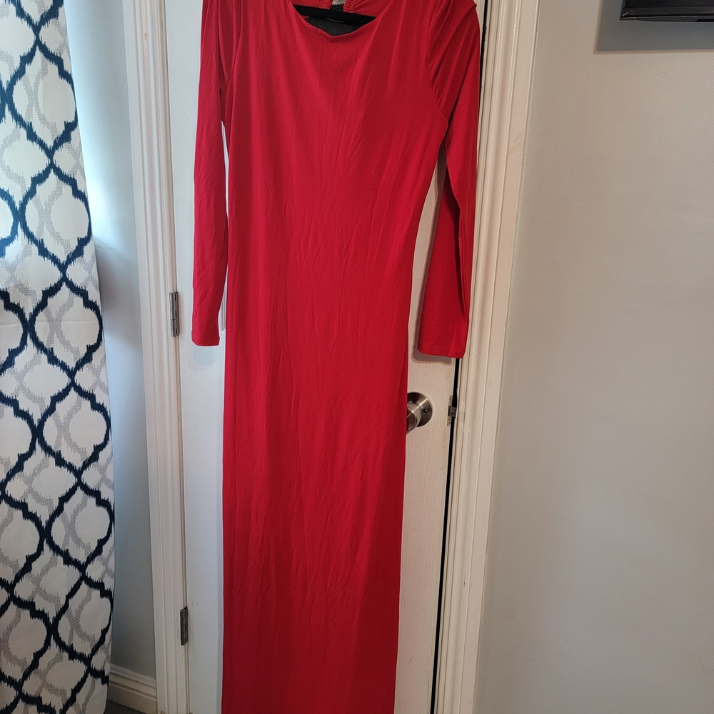 Guess Vibrant Red Long Sleeve Dress